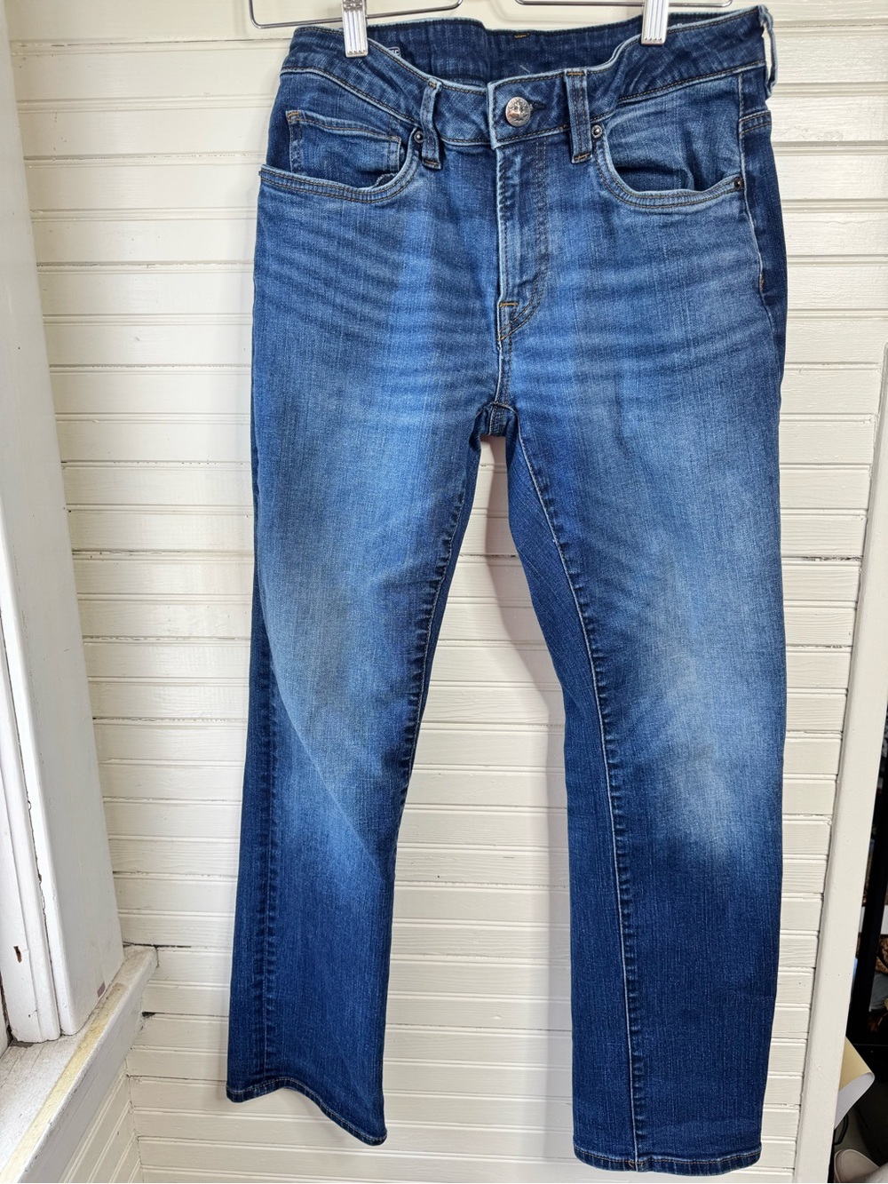Buffalo David Bitton Men's Faded Blue Straight Six Jeans